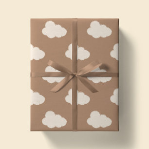 Papel De Regalo Cielo Nubes Boho Simple Niños Tan Neutro Género