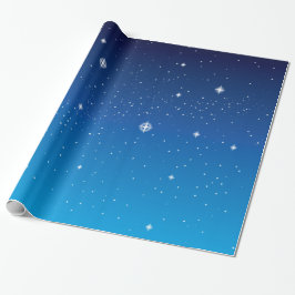 Papel De Regalo Cielo Starry Azul Profundo