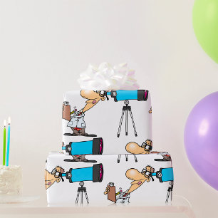Papel De Regalo Científico con telescopio Humor científico astronó