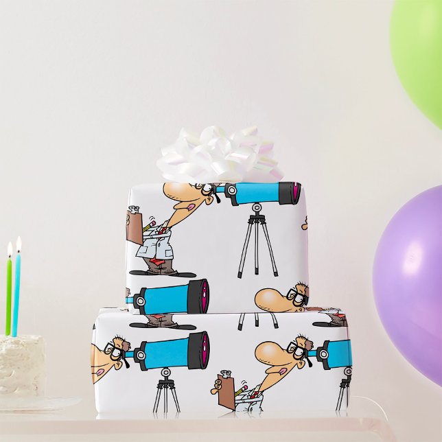 Papel De Regalo Científico con telescopio Humor científico astronó (Subido por el creador)