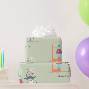 Papel De Regalo Científico Loco Diseccionador con Bigote