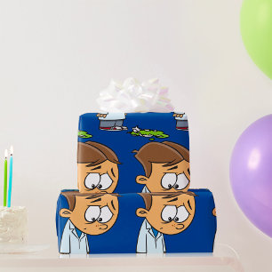 Papel De Regalo Científico Niño Triste con Experimento Fallido