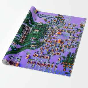 Papel De Regalo Cierre de la tarjeta de circuito electrónico. fond