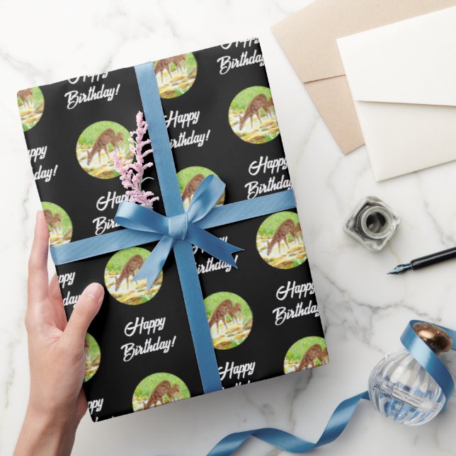 Papel De Regalo Cierva y cervatillo negros (Regalar)