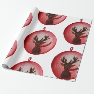 Papel de Regalo Ciervo Acuarela, Navidad