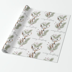 Papel De Regalo Ciervo Bosque Acuarela Rústica