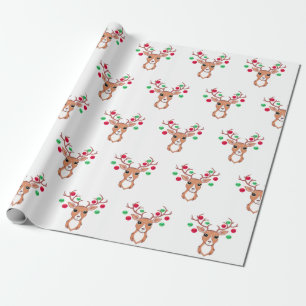 Papel De Regalo Ciervo de Navidad Adorable