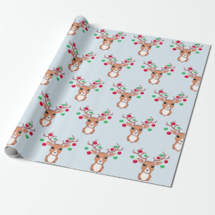 Papel De Regalo Ciervo de Navidad Adorable