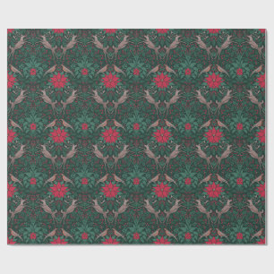Papel De Regalo Ciervo de Navidad Damasco de William Morris