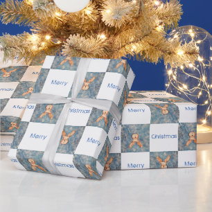 Papel De Regalo Ciervo Lindo Feliz Navidad Niños Fiesta