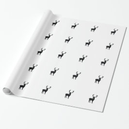 Papel De Regalo Ciervos blancos y negros