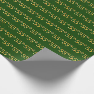 Papel De Regalo Cincuenta-Quinto) acontecimiento verde, falso del