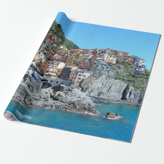 Papel De Regalo Cinque Terre, Italia (Desenrollado)