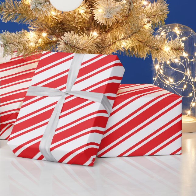 Papel De Regalo Cinta de Caramelo Tradicional Rojo Navidad (Vacaciones)
