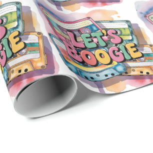 Papel De Regalo Cinta de Casete Retro ¡Vamos a Bailar Boogie! Cump