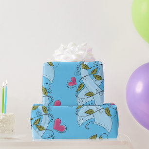 Papel De Regalo Cinta de Conciencia Azul Claro Apoyo y Esperanza
