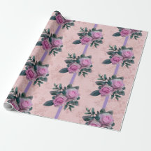 Cinta de Damasco Antiguo de Rosas Rosa Vintage