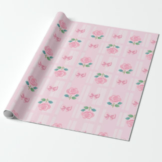 Papel De Regalo Cinta de la Coqueta de Preppy Rosa y Rosa
