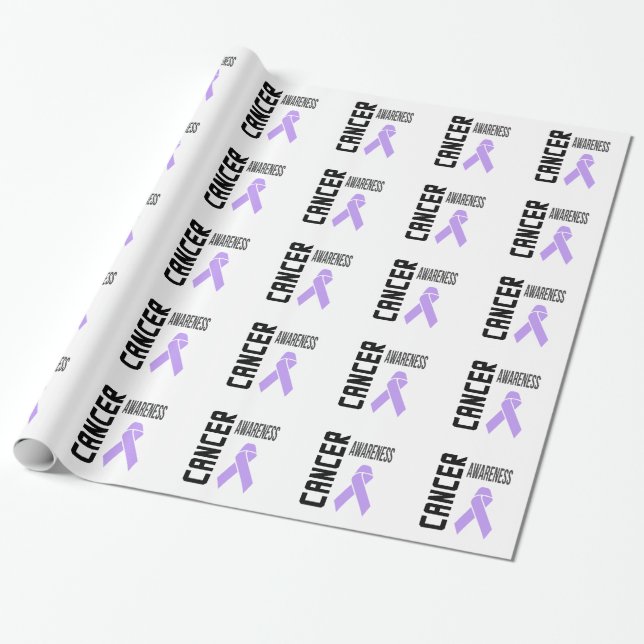 Papel De Regalo Cinta de Lavanda de Concienciación sobre el Cáncer (Desenrollado)