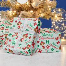 Cinta festiva Navidades de perros adorables verde