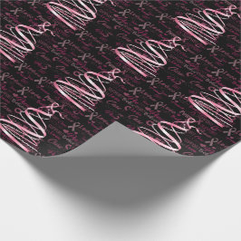 Papel De Regalo Cinta rosa Árbol de Navidad Sensibilización sobre