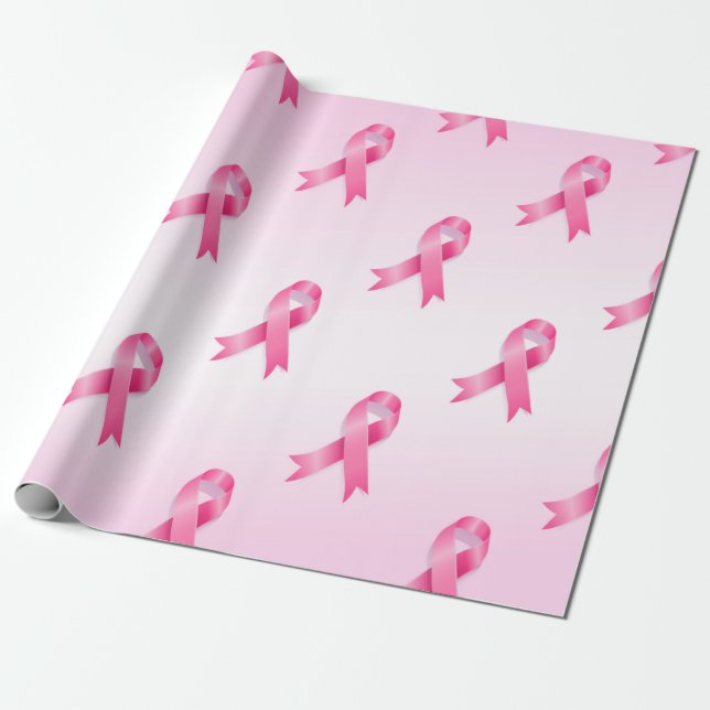 Papel De Regalo Cinta rosa Sensibilización sobre el Cáncer de Mama (Desenrollado)