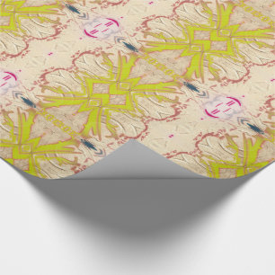 Papel De Regalo Cintas amarillas chartreuses del oro tradicional