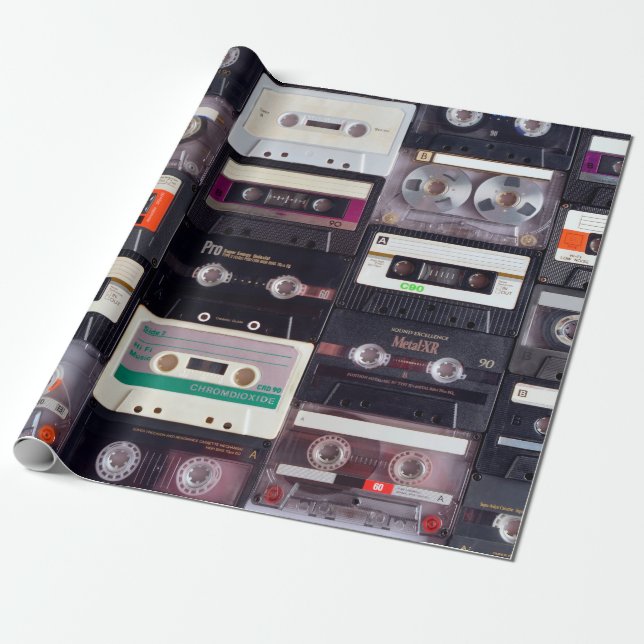 Papel De Regalo Cintas audiocassette analógicas (Desenrollado)