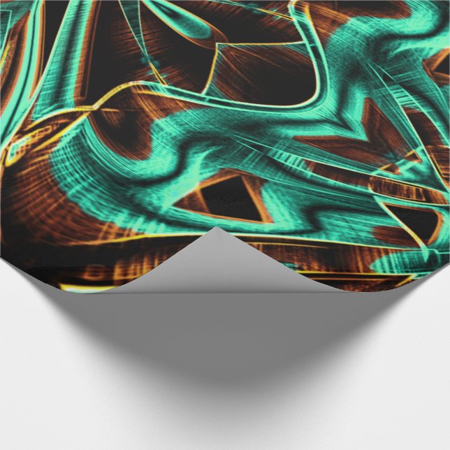 Papel De Regalo Cintas bastante retorcidas, aguamarina y jarras de (Esquina)