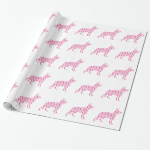 Papel De Regalo Cintas de cáncer rosado de pastor alemanas