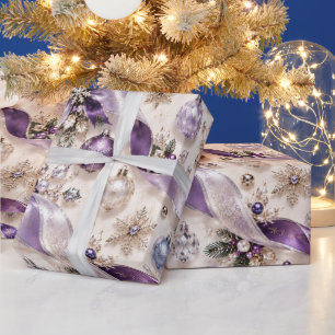 Papel De Regalo Cintas de Navidad de lujo lavanda púrpura