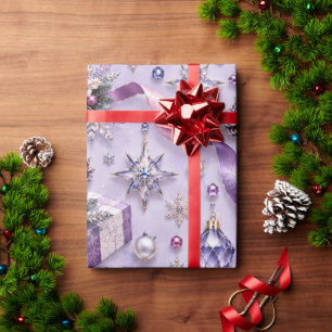 Papel De Regalo Cintas de regalo de Navidad de color púrpura lavan