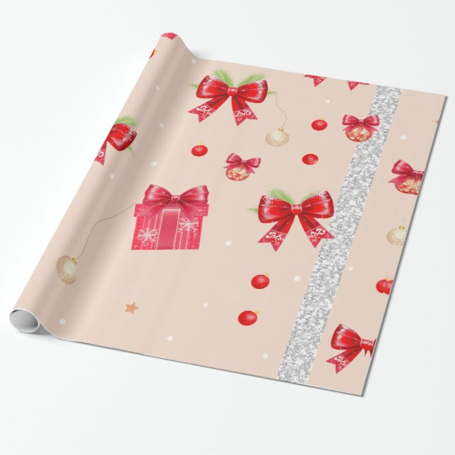 Papel De Regalo Cintas rojas (Desenrollado)