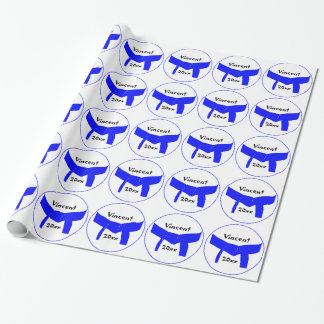 Papel De Regalo Cinturón Azul Claro de Artes Marciales