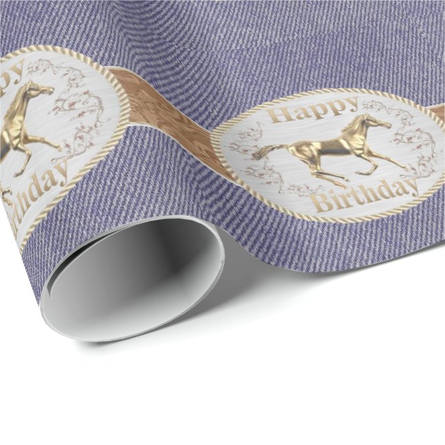 Papel De Regalo Cinturón Occidental Y Hebilla De Cinturón Feliz Cu (Esquina del rollo)