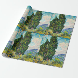 Papel De Regalo Cipreses de Vincent Van Gogh Arte Refinado