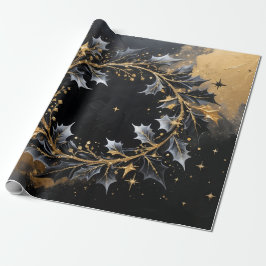 Papel De Regalo Circle of Light – Golden Wreath Holiday Gift Wrap
