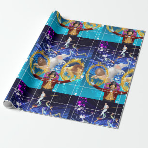 Papel De Regalo Circo sobre fondo azul