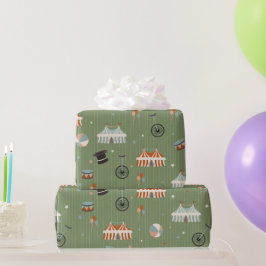 Papel De Regalo Circo Vintage Caprichoso Cumpleaños de Niños en Ve