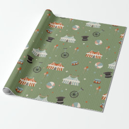 Papel De Regalo Circo Vintage Caprichoso Cumpleaños de Niños en Ve