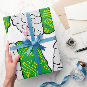 Papel De Regalo Circuito de cerebro tecnológico Placa base Lógica