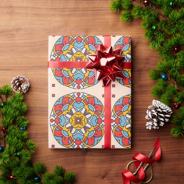 Papel De Regalo Círculo de arco de mosaico andaluz-marroquí (Regalo de vacaciones)