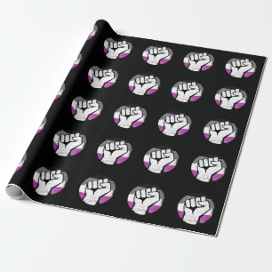 Papel De Regalo Círculo de Puño Orgulloso Asexual Impreso