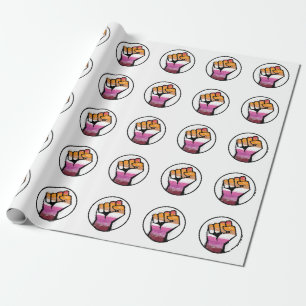 Papel De Regalo Círculo del Puño del Orgullo Lésbico