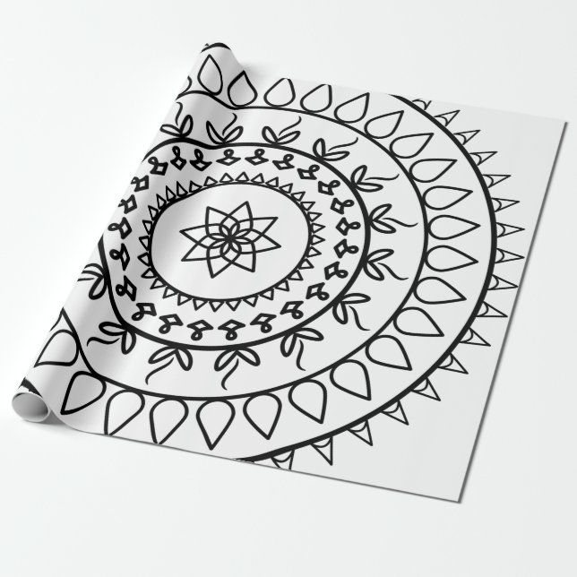 Papel De Regalo Círculo espiritual del tatuaje de Mandala (Desenrollado)