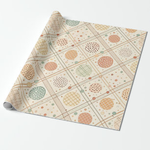 Papel De Regalo Círculo geométrico retro   Abstracto de mediados d
