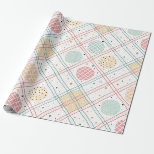 Papel De Regalo Círculo geométrico retro   Abstracto de mediados d