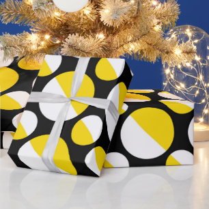 Papel De Regalo Círculo negro amarillo