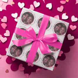 Papel De Regalo Círculo romántico foto con mensaje de amor