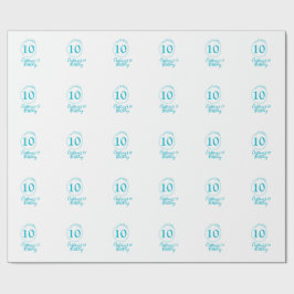 Papel De Regalo Círculo turquesa. Purpurina redondo 10 años audaz